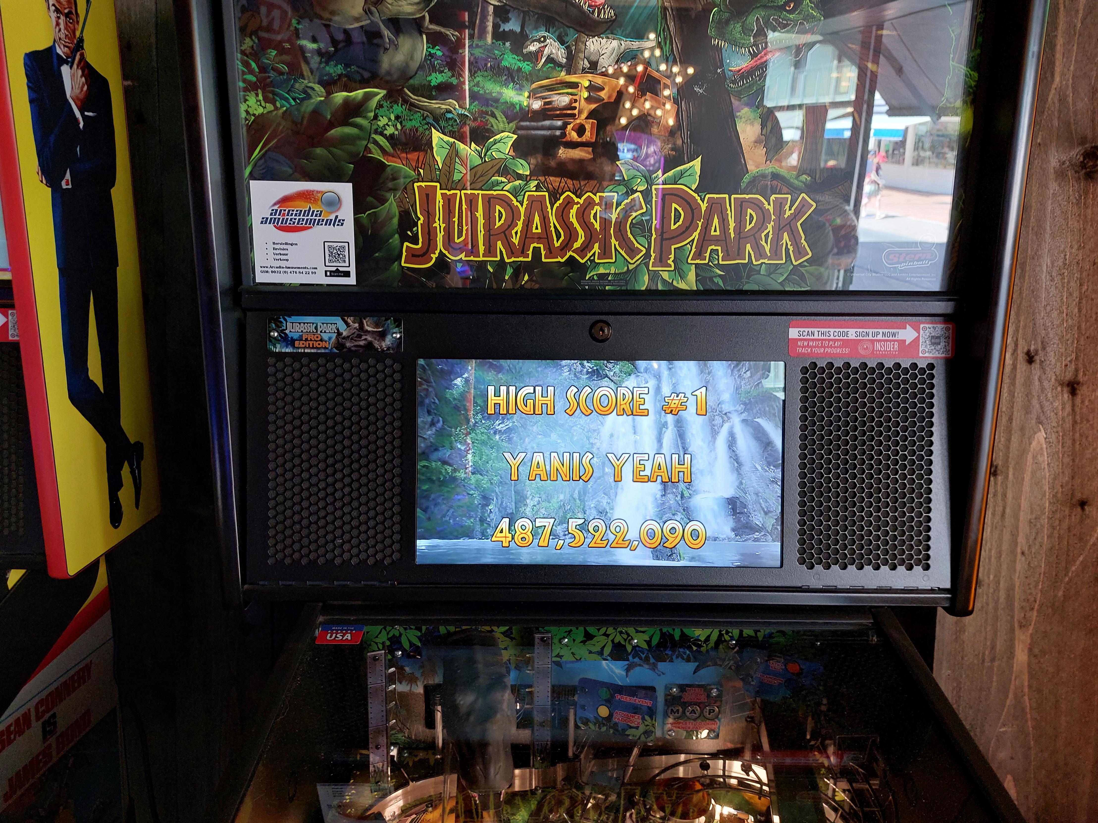 Meilleur score au flipper Jurassic Parc